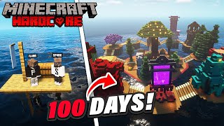 We Survived 100 days On a RAFT in Minecraft Hardcore [upl. by Mure530]