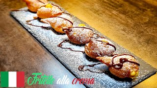 Frittelle di carnevale alla crema pasticcera  Italian Carnival Fritters  Gogosi cu crema [upl. by Bale]