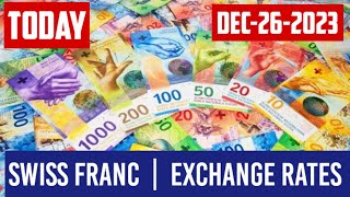 Swiss franc currency exchange rates today 26 December 2023 [upl. by Cesya980]