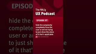 quotSimplifying complex workflowsquot  explained by Page Laubheimer on the NNg UX podcast ux podcast [upl. by Phyllys]