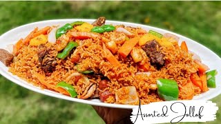 The most delicious Assorted Jollof Rice Recipe Ghana Jollof Recipe [upl. by Arman623]