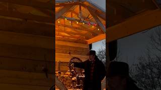 Christmas is coming snowfall christmas cabin christmaslights [upl. by Enajyram]