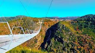 🇵🇹 516 Arouca Bridge  Paiva Walkways  Worlds longest pedestrian suspension bridge  Geopark [upl. by Ahsinrev]