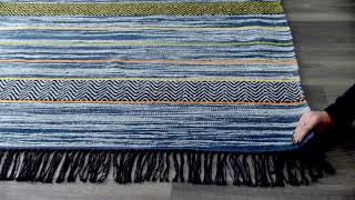 Tami Blue Striped Tassel Rug TLSTRIPBE [upl. by Ikciv]