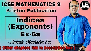 ICSE mathematics class 9 Indices Ex6a  Indices Exponents class 9  kriston publication solution [upl. by Daahsar]