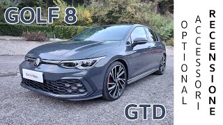 RECENSIONE VW GOLF 8 GTD  pt 2  ACCESSORI amp OPTIONAL [upl. by Gabler619]