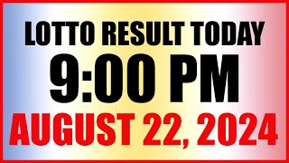 Lotto Result Today 9pm Draw August 22 2024 Swertres Ez2 Pcso [upl. by Rebor]