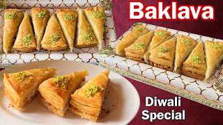 Diwali Special Baklava  Baklava Recipe in Indian Style  Famous Middle Eastern Dessert Recipe [upl. by Atis207]