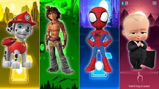 PawPatrol 🆚 The Croods 🆚 Spidey 🆚 Boss Baby  Tiles Hop EDM Rush🎶 Who Is Best [upl. by Bourn]