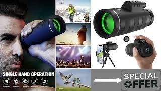 JiaSifu 40x60 High Definition Monocular Telescope with Smartphone Adapter  Explore the Universe [upl. by Nirra]