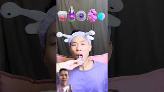 Eating emoticon purple food mini chocolate bite by bite eat food snacks asmrvideo shorts [upl. by Koblick477]