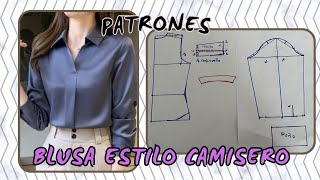 Patrón de blusa con tablón al frente y con estilo camisero [upl. by Marcia811]