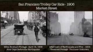 San Francisco Earthquake 1906  Before and After Journey Down Market Street [upl. by Doownel581]