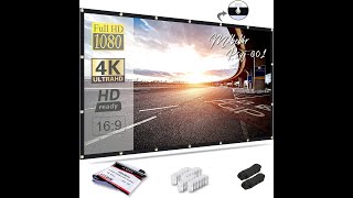 Mdbebbron 120 Inch Projection Screen 169 Foldable Anti Crease Portable Projector Movies Screen [upl. by Ardnuasac]