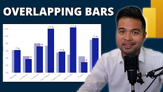 How to show OVERLAPPING BAR CHARTS in Power BI  Show and Compare Variance [upl. by Nwahsyd]