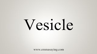 How To Pronounce Vesicle [upl. by Winograd]