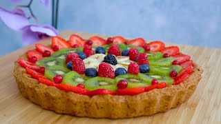 CROSTATA DI FRUTTA SENZA BURRO e UOVA ricetta facile PASTA FROLLA E CREMA fatta in casa [upl. by Psyche410]