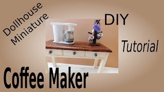 Dollhouse Miniature Coffee Maker Tutorial [upl. by Filler738]