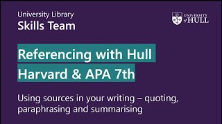 Harvard or APA referencing 4 Using sources in writing [upl. by Ahsaercal799]