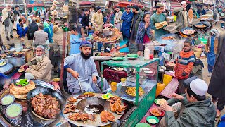 Breakfast in Afghanistan  Traditional street food  Liver fry  Rush Dumpukht [upl. by Buckie]