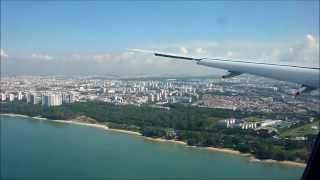 HD Singapore Airlines Boeing 777300 Landing at Singapore Changi 190513 [upl. by Nyvlem]