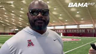 Alabama DL coach Freddie Roach We need to get the QB on the ground when we’re affecting him [upl. by Leasa]