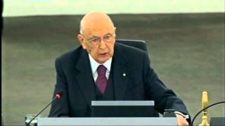 Napolitano Discorso Parlamento Europeo Strasburgo  Video Quirinale [upl. by Otha]