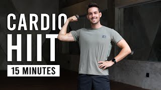 15 Minute Fat Burning Cardio HIIT Workout  Burn 300 Calories  No Equipment No Repeat [upl. by Avis]