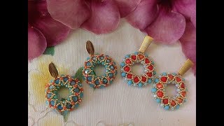 Tutorial de aretes elegantes circular en cristal tipo dona Muy fácil [upl. by Dachy]