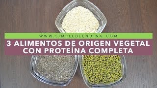 3 ALIMENTOS VEGETALES CON PROTEÍNA COMPLETA  Aminoácidos esenciales de origen vegetal [upl. by Dorry]