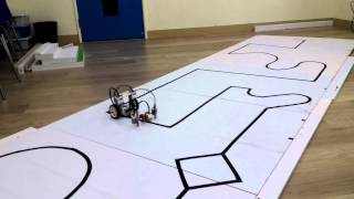 Ev3 Line following robot with 3 sensors [upl. by Hamilah312]