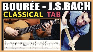 Bourée in E minor  JS Bach  BWV 996  Guitar TAB  Tutorial [upl. by Roanna]