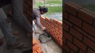 Building House Good Worker Brick Wall amazing capcut brick youtubeshorts shorts [upl. by Burnside]