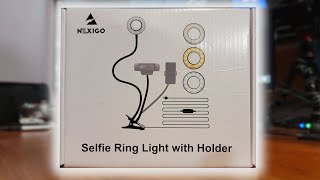 Unboxing NexiGo Selfie Ring Light with Mount for Webcam iPhone and Etc [upl. by Carly]