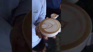 wingtulip beginnerart pouring beginners art coffee lattee barista baristadaily pov cafe [upl. by Nolte]