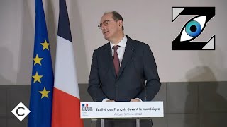 Zap Télé Bug technique pour Jean Castex pendant un discours sur le numérique  080222 [upl. by Kalbli]