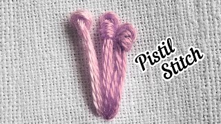 How to put pistil stitch hand embroidery for beginners  Basic hand embroidery [upl. by Cattier]