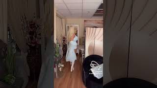 Sexy Russian woman modeling white holter dress asmr trending fashion [upl. by Anum]