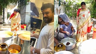 Surekha KonidelaampUpasana Konidela Cooking Food For 500 Members On Ram Charan BirthdayRam Charan [upl. by Brawner]