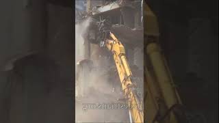 Building Gets Demolished By Crane Wrecking Ball [upl. by Artimed532]