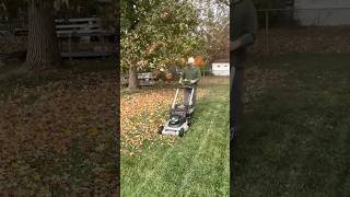 Ego Mower Bagging Leaves with Mulching Blades  22 in Aluminum Deck ego egopowerplus lawncare [upl. by Teerell674]