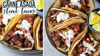 🔥Carne Asada Tacos Steak Tacos 🌮 [upl. by Alrzc731]