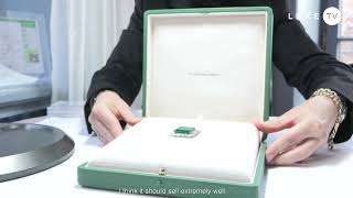 A very rare 37carat emerald auctioned in Geneva by Christies [upl. by Atiloj]