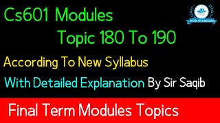 Cs601 module 180 to 190  cs601 topic 180 to 190  cs601 modules lectures cs601 short lecture [upl. by Meredithe]