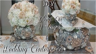 DIY  GLAM WEDDING CENTERPIECE  DIY WEDDING DECORATIONS  DIY TUTORIAL [upl. by Starlin]