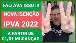 ÓTIMA NOTÍCIA MUDANÇAS IMPORTANTES NA NOVA ISENÇÃO DE IPVA [upl. by Enileda]