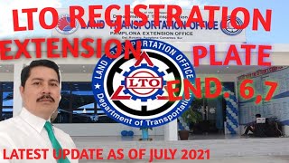 LTO REGISTRATION EXTENSION FOR PLATE ENDING NO 67 Latest update [upl. by Ecirpac]