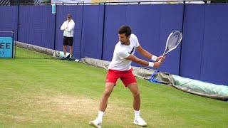 Novak Djokovic Backhand Slow Motion  ATP Tennis Two Handed Backhand Technique [upl. by Cyndy]