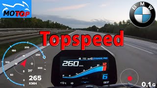 BMW S1000R 2021  TOPSPEED on AUTOBAHN  GPS 267 kmh [upl. by Langille]