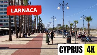 LARNACA CYPRUS 🇨🇾 4K Ultra HD  City Centre Walking Tour [upl. by Nnylyma]